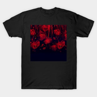 Black red roses T-Shirt